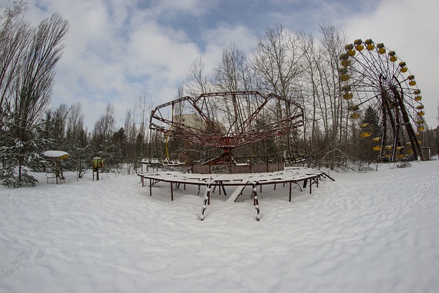 Abandoned amusement park may reflect a sense of loss or neglect.