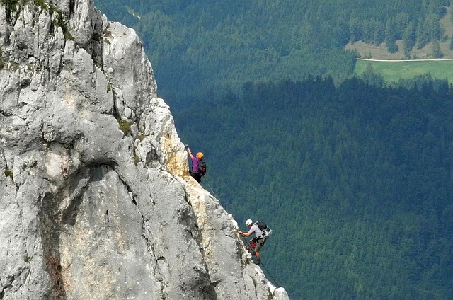 Envision yourself ascending a steep slope on the mountain.