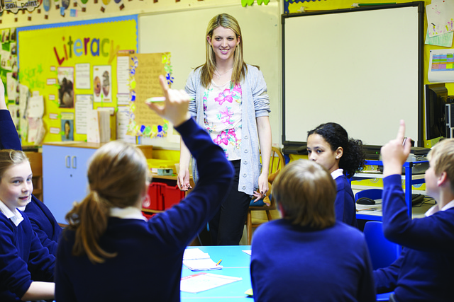 Friendly teacher reflects positive guidance and support