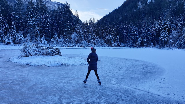 Gliding on a frozen lake in a dream