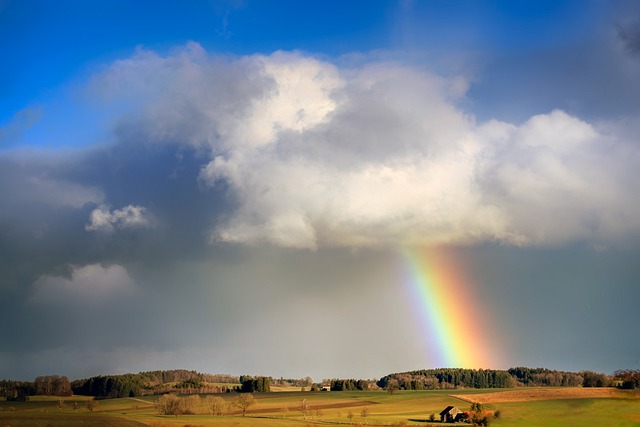 Rainbow Disappearing in the Clouds