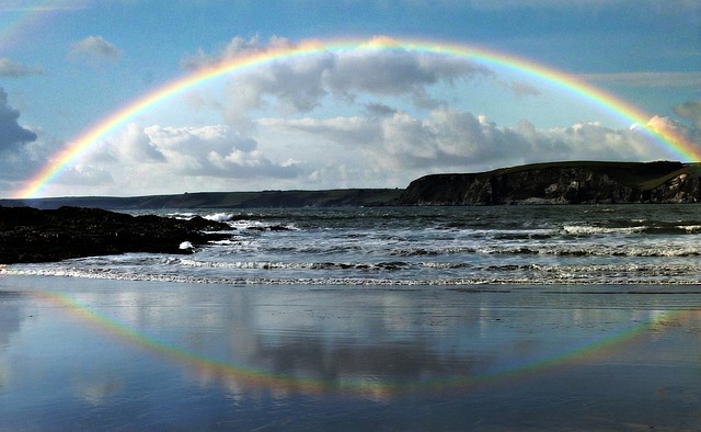 Rainbow Reflected in Water