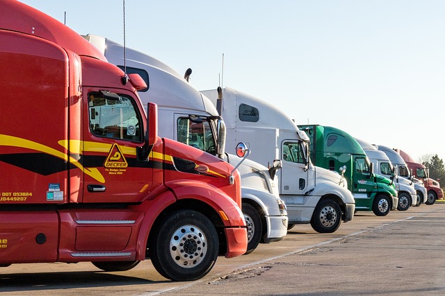 Colorful Trucks in a Parade