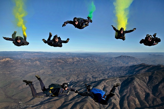 Skydiving with Friends in Formation