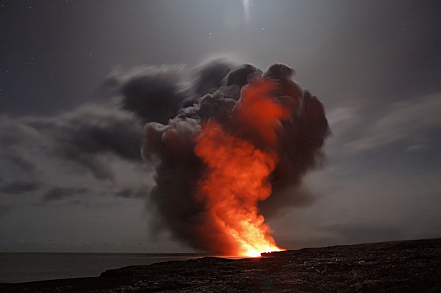 Volcanic Eruption with Lava