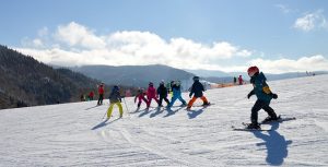 Skiing with Friends or Family