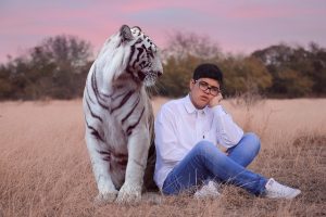 Being Protected by a White Tiger