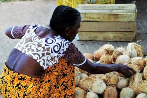 Buying Coconuts at a Market