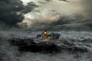 Sinking Boat in a Storm