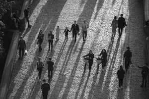 Walking Through a Crowded Street