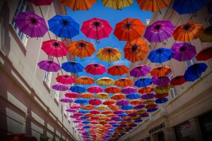 Umbrellas of Different Colors